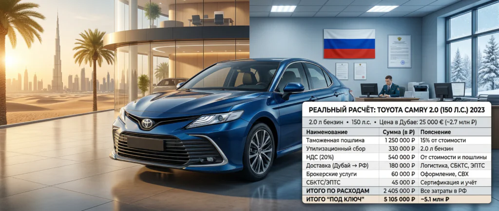 расчет для Toyota Camry